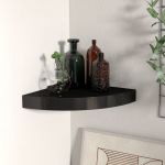 VidaXL Étagère d'angle flottante Noir 25x25x3,8 cm MDF