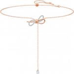 Swarovski Collier et pendentif 5447082 - Collier et pendentif N?ud Doré Rose avec Pendant Ajustable Femme
