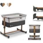 Lionelo Leonie Cuna Bebe función de balanceo 5-Niveles de regulación de Altura Posibilidad de Colocar a Un ángulo colchón 2 Ruedas Bolsa de Transporte (Gris)