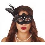 Masque V&eacute;nitien Noir Paillettes pour les marc s et f&ecirc;tes m&eacute;di&eacute;vales Les accessoires d&acute;&eacute;poque ou du Moyen &Acirc;ge vous permettrons