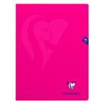 Clairefontaine 313361C - Cahier Mimesys 24 x 32 cm, 96 pages 90 g/m² piquées, rose, Grands carreaux