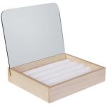 Porte bague en bois avec miroir int&eacute;gr&eacute;