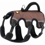 Ferplast Harnais ergonomique pour chiens de taille petite ERGOTREKKING EXTRA SMALL, fermeture par micro-regulation, rembourrage souple, réflechissant, idéal pour les excursions, Marron