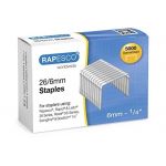 Rapesco Agrafes galvanisées en acier - 26/6 mm - à pointe - boîte de 5000