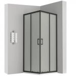 LANABLACK Porte de douche coulissante H. 180 cm verre 6 mm opaque 100 x 100 cm
