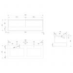 Distribain Meuble de salle de bain Piazza 1400 Beige galet et Blanc - Beige galet & Blanc