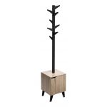 Porte manteaux sur pied en bois naturel Noir