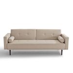 Canapé convertible 3 places, TUSKE Beige Lin Taille 3 Places