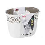 Stefanplast &Eacute;gouttoir &agrave; couverts Tosca 19,5 x 13,5 x 14 cm blanc/taupe