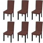 VidaXL Housse de chaise droite extensible 6 pcs marron