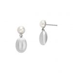 SKAGEN Boucles d'oreilles &agrave; fermoir &agrave; poussette AGNETHE PEARL SKJ1835040 Acier inoxydable