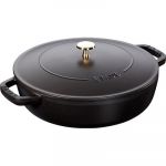 Staub Cocotte ronde Chistera 28 cm Noir Mat Fonte &eacute;maill&eacute;e 6,7 L
