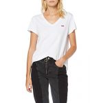 Levi's Perfect V Neck T-Shirt, Blanc (White + 0002), Small Femme