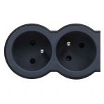 Legrand Rallonge 5x2P+T avec cordon 3m 3G 1,5mm2 - noir/gris fonc&eacute; (049493)