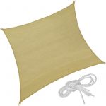 TecTake Voile d’Ombrage Carré 5,4 m x 5,4 m Sable du Désert