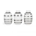 Kähler Vase Omaggio miniature lot de 3 argenté-blanc