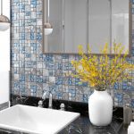 VidaXL Carreaux mosaïque auto-adhésifs 11 pcs Gris/bleu 30x30 cm Verre
