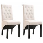 VidaXL Sillas de comedor 2 unidades tela color crema