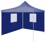 VidaXL Tente de réception pliable avec 2 parois 2x2 m Acier Bleu