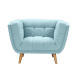 Rendez Vous Déco Fauteuil Carmen capitonné bleu clair