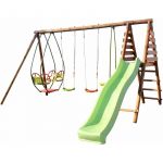 Soulet Station avec portique en bois balan&ccedil;oire et toboggan - Jacinthe