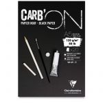 Clairefontaine 975041C CarbON bloc encoll&eacute; A2 20 feuilles 120 g en papier de couleur Noir