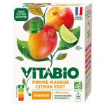 Vitabio Gourdes Pomme Mangue Citron vert - ENERGIE - 4x100g - BIO