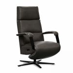 Oviala Fauteuil de relaxation &eacute;lectrique en cuir noir - Noir