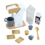 KidKraft Ensemble dinette service &agrave; caf&eacute; avec machine &agrave; expresso dor&eacute;e + accessoires - Jouet d'imitation