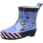 Playshoes Bottes enfant caoutchouc demi-tige chantier bleu - Taille 19