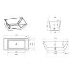 Distribain Baignoire &icirc;lot Luciana - 1700 x 800 x 600 mm