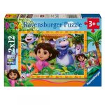 Ravensburger Puzzle 2 x 12 pièces : Dora - Nous pouvons y arriver !