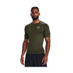 Under Armour Armour Heatgear T-Shirt de Compression &agrave; Manches Courtes Femme, Vert, XXL