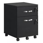 Songmics VASAGLE Caisson de Bureau, Caisson de Rangement, Classeur, Armoires Basses, 1 tiroirs pour Dossiers Suspendus, Noir LCD22BV1