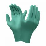 Ansell TouchNTuff 92-500 Gants en nitrile, proc&eacute;d&eacute; agroalimentaire, Vert, Taille 8 (Bo&icirc;te de 100 gants)