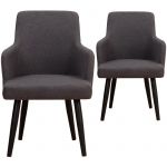 MENZZO Lot de 2 Fauteuils Neiva Tissu Gris Fonc&eacute;