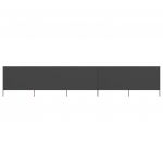 VidaXL Paravent 5 panneaux Tissu 600 x 160 cm Anthracite