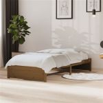 VidaXL Cadre de lit Marron miel Bois massif 90x190 cm Simple