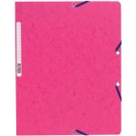 Exacompta R&eacute;f. 5560E - Carton de 25 chemises &agrave; &eacute;lastiques sans rabat - pochettes en carte lustr&eacute;e 400 g/m2 - dimensions 24 x 32 cm pour documents au format A4 - couleur rose