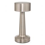 Atmosphera Lampe d'extérieur LED rechargeable USB en acier Argent effet brossé D 9 x H 21.5 cm