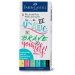Faber-Castell Feutre de calligraphie Pitt Artist Pen Set Hand Lettering pastel x 6