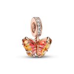 Pandora Charm Pendant Papillon en Verre de Murano Rose & Jaune - Taille one size