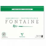 Clairefontaine 96438C - Bloc encollé de 15 feuilles de papier aquarelle Fontaine grain torchon, 300 g/m², 20x40