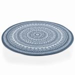Oviala Tapis rond polypropylène bleu 120cm - Bleu