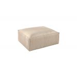 Pouf en velours côtelé beige