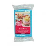 FunCakes Pâte à Sucre Sea Blue: facile à utiliser, lisse, flexible, douce et pliable, parfaite pour la décoration de gâteaux, halal, casher et sans gluten. 250 g