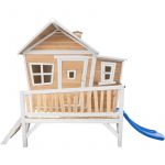 Axi Maisonnette Emma Brun Blanc avec Toboggan Bleu - R&eacute;f&eacute;rence : A030.108.31