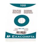 Exacompta 10809SE - 100 fiches Bristol blanc 10,5 x 14,8 cm ligné sous film