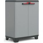 Keter Armoire basse STILO - Gris, Noir et Rouge - 68 x 39 x 90 cm