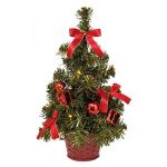 Idena 8582154 - Sapin d&eacute;coratif avec 10 LED blanc chaud, avec minuterie de 6 heures, fonctionnant sur piles, hauteur 35 cm environ, pour No&euml;l et l'Avent